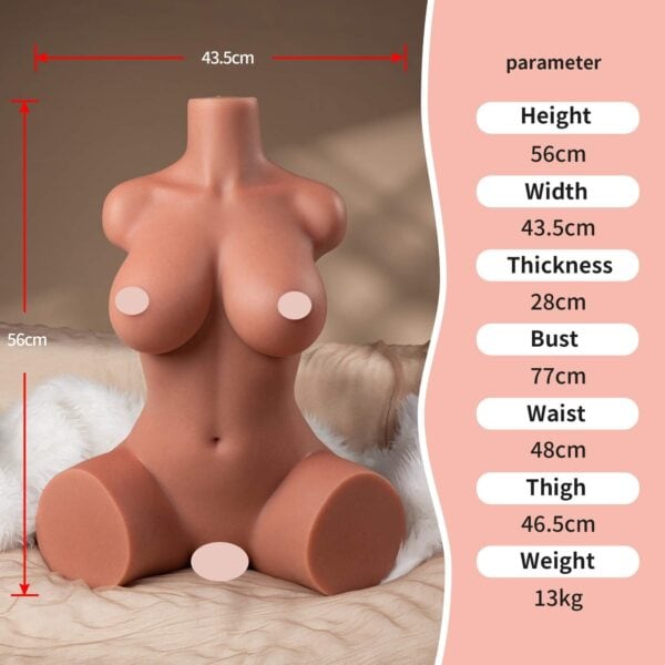 Carmen seated silicone torso sex doll 13 kg 1