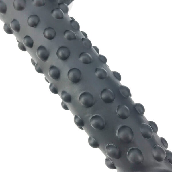 Black silicone dildo with textured design for fantasy play