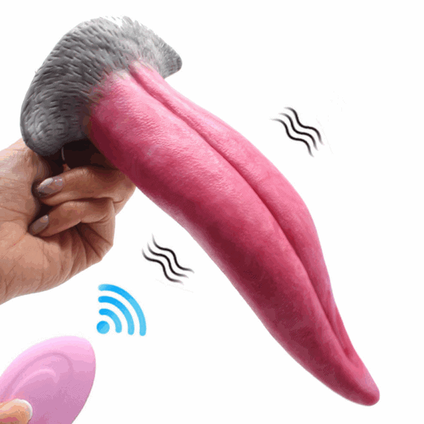 Magic tongue vibrating dildo 8.5 inch 2