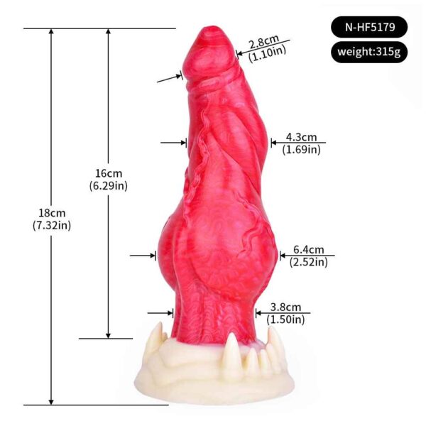 Mastiff dog knot dildo 7.32 inch 1