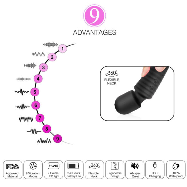 Star wand vibrator silicone 9