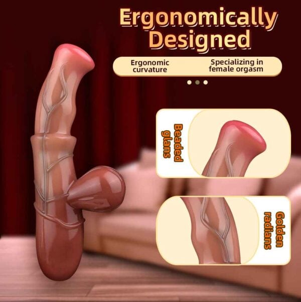 Tan realistic rabbit vibrator 3